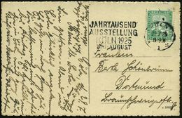 KÖLN/ *1S/ JAHRTAUSEND/ AUSSTELLUNG.. 1925 (29.7.) MWSt Auf Passender EF 5 Pf. "1000 Jahre Rheinland" (Mi.372 EF) Auf S/ - Andere & Zonder Classificatie
