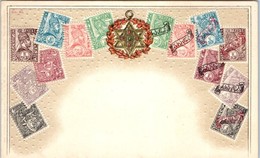 TIMBRES - Carte Gaufrée - - Stamps (pictures)