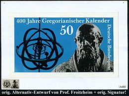 B.R.D. 1982 50 Pf. "400 Jahre Gregorianischer Kalender", Orig. Alternativ-Entwurf Von Prof. Froitzheim (Format 23,4 X 13 - Otros & Sin Clasificación