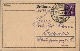 QUEDLINBURG/ Am HARZ/ 1000 Jahrfeier Der Stadt/ 22.April 22 1922 (22.4.) Seltener HWSt Glasklar Auf Inl.-Kt. (Bo.1) - DE - Sonstige & Ohne Zuordnung