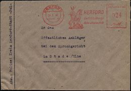 HERFORD/ Die 1100 Jährige/ Abtei- U.Hansestadt 1948 (4.3.) AFS = Wittekind-Denkmal Auf Polizei-Dienstbf. An Entnazifizie - Other & Unclassified