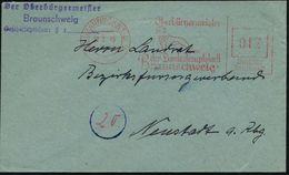 BRAUNSCHWEIG 1/ Der Oberbürgermeister/ D.Landeshauptstadt.. 1945 (22.2.) Aptierter AFS (NS-Adler Entfernt) = Löwen-Stand - Autres & Non Classés