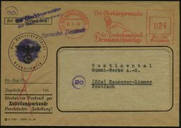 (20) BRAUNSCHWEIG 1/ Der Oberbürgermeister/ Der Landeshauptstadt.. 1946 (4.4.) Aptierter AFS = Löwendenkmal, Burglöwe (n - Sonstige & Ohne Zuordnung
