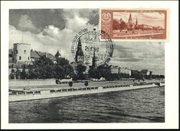 UdSSR 1959 (25.10.) 40 Kop. "Hansestadt Riga" = Düna-Ufer Mit Dom + SSt.: RIGA (Philatel.Ausst.) Auf Maximumkt.  (Mi.215 - Otros & Sin Clasificación