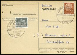 8503 ALTDORF B NÜRNBERG/ Wallenstein-Festspiele 1962 (6.8.) HWSt = Kopfbild Wallenstein 2x Klar Auf Inl.-Kt.  (Bo.3 ,Ers - Otros & Sin Clasificación