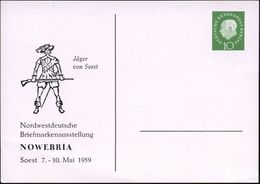 Soest 1959 PP 10 Pf. Heuss III, Grün: Jäger Von Soest..NOWEBRIA = Landsknecht-Musketier, Ungebr. (Mi.PP 21/1) - DER 30-J - Autres & Non Classés