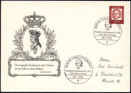 1 BERLIN-CHARLOTTENBG.1/ Friedr.d.Grosse*21.1.1712.. 1962 (20.1.) SSt Auf PU 20 Pf. Bach: Friedrich Der Große Nach Chodo - Other & Unclassified