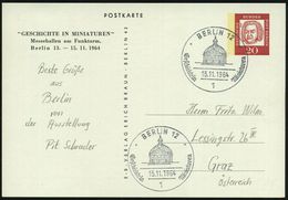 1 BERLIN 12/ Geschichte In Miniaturen 1964 (15.11.) SSt = Hedwigs-Kathedrale Auf PP 20 Pf.Bach: Tafelrunde Friedrichs II - Otros & Sin Clasificación