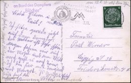 Koblenz 1936 (10.8.) Viol. 2L: An Bord Des Dampfers/"Blücher" + MWSt: KOBLENZ 2 Auf S/w.-Jubil.-Foto-Ak.: 100 JAHRE DÜSS - Napoleón