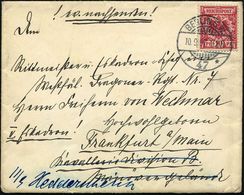 BERLIN,S.W./ *47* 1897 (10.9.) 1K-Gitter Auf Dekorat. Damen-Adels-Bf. An "Freiherrn V. Wechmar, Markgräfl. Dragoner-Rgt. - Andere & Zonder Classificatie