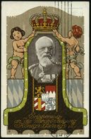 LUDWIGSHAFEN/ (Rhein)1 1913 (12.11.) Bd.MaSt. Auf PP 5 Pf. Luitpold, Grün: Jubil. Thronbesteigung König Ludwig III. (in  - Altri & Non Classificati