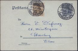 STRASSBURG (ELS)/ 52./ KATHOLIKENTAG 1905 (22.8.) Sehr Seltener SSt 2x Glasklar Auf Orts-P. 2 Pf. Germania + Zusatz-Fran - Altri & Non Classificati