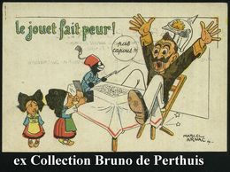 FRANKREICH 1914 Color-Propaganda-Künstler-Ak.: Das Spiel Macht Angst!.. 2 Kleine Elsässerinnen Mit Überraschungsbox = Sc - Other & Unclassified