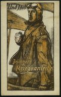 BÖRSSUM/ **a 1918 (8.1.) 1K-Gitter Auf Color-Künstler-Propaganda-Ak.: ..Zeichnet Kriegsanleihe = Kampfflieger, Sign. (Fr - Prima Guerra Mondiale