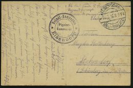 ELSENBORN-/ ÜBUNGSPLATZ 1916 (15.7.) 1K-Steg = Hauspostamt Truppenübungsplatz + Viol. 3K-HdN: Heimat-Kompanie/ Pionier-/ - WO1