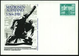 Rostock 1978 PP 10 Pf. Neptunbrunnen: MATROSEN-AFSTAND 3.Nov.1918.. (Skulptur) Ungebr. (Mi.PP 15/98) - I. WELTKRIEG 1914 - WO1