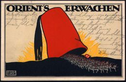 STUTTGART Nr.1/ *** 1914 (28.10.) 1K Auf Color-Künstler-Propaganda-Ak:  "ORIENT'S ERWACHEN" (türkische Truppen Stürmen A - WW1 (I Guerra Mundial)