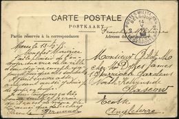 BELGIEN 1915 (14.5.) Feldpost-1K: POSTES MILITAIRES/BELGIQUE/2.. , Klar Gest. Feldpost-Color-Ak. (La Panne) Aus Dem Unbe - WO1