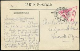 GROSSBRITANNIEN 1915 (6.12.) 2K: FIELD POST OFFICE/A/H. 7 = Britisches Expeditions-Korps, Frankreich + Roter Dreieck-Zen - Prima Guerra Mondiale