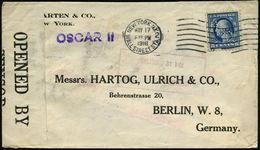 U.S.A. 1916 (17.5.) 5 C. Washington M. Firmenlochung "H & C" = Hallgarten & Co., MaWellenSt.: NEW YORK N.Y./WALLSTREET S - Guerre Mondiale (Première)