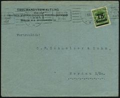 Berlin W8 1923 (7.9.) Dienst-Bf.: TREUHANDVERWALTUNG FÜR DAS DEUTSCH-NIEDERLÄNDISCHE FINANZABKOMMEN.. , EF 75 T. /1000 M - WW1