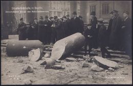 Berlin 1919 (Jan.) S/w.-Foto-Ak.: Straßenkämpfe In Berlin, Zerschossene Säule Des Nationaldenkmals, Fotograf Willi Ruge  - Other & Unclassified