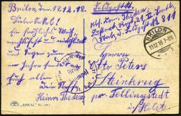 BRILON/ **b 1918 (19.12.) 1K-Gitter + Viol. 1K-HdN: Westpr. Fußartl.-Regt. No. 21/ II. Batl. + Hs. Abs.: ".. Stab, D. Fe - Autres & Non Classés