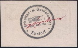 Ebstorf/ (Kr. Uelzen) 1919 Notgeldschein "Fünf Mark" Mit 2K-HdN.: Arbeiter- U. Soldatenrat/ Ebstorf (Linolschnitt!), Sel - Andere & Zonder Classificatie