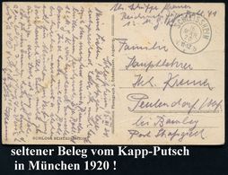 SCHLEISSHEIM/ B/ 2 1920 (16.3.) Bayer. 2K + Hs. Abs.: "Reichswehr Jäger Batl. 41..", Interess. Text: ".. Stehen Für Münc - Sonstige & Ohne Zuordnung