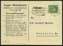 BRESLAU/ *1d/ Frühling/ In Wiesbaden/ Einreise Frei 1926 (28.5.) Seltener MWSt Auf EF 5 Pf. Adler Mit Firmen-Lochung "W" - Andere & Zonder Classificatie