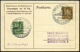 Rossla (Harz)/ Kraftpost Z.Kyffhäuser 1924 (8.8.) HWSt = Kyffhäuser-Denkmal 2x Auf Monochromer Veteranen-Spenden-Ak.: Eh - Sonstige & Ohne Zuordnung