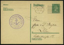 ULM (DONAU)/ **I 1927 (31.8.) MaStrichSt. + Viol. 3K-HdN: Marine- U. Kolonial-Krieger-Verein/Ulm (Anker) Rs. Zudruck: He - Altri & Non Classificati