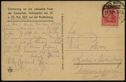 Bad Sulza 1921 (23.5.) Monochrome Sonder-Ak: Nationale Feier Der Deutschen Volkspartei, Rudelsburg (21. U. 22.Mai) Selte - Autres & Non Classés