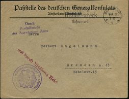 Berlin 7 1931 (12.9.) Dienst-Bf.: Deutsches Generalkonsulat Amsterdam + Viol. 3L: Fd/AR + 3L: Durch/Posthilfsstelle/ Des - Sonstige & Ohne Zuordnung