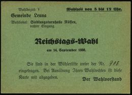LEUNA-WERKE/ (Kr.MERSEBURG)/ Ammoniakwerk Merseburg/ GmbH 1930 (26.8.) Seltener AFS = Hauspostamt Leuna-Werke, Grüne Vor - Other & Unclassified