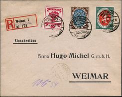 WEIMAR/ A/ NATIONAL=/ VERSAMMLUNG 1919 (4.7.) SSt 3x Auf National-Vers. 10 Pf., 15 Pf. U. 25 Pf. Kurz-Satz (Mi.107/09) T - Other & Unclassified