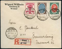 WEIMAR/ D/ NATIONAL=/ VERSAMMLUNG 1919 (4.7.) SSt 4x Auf Kurzsatz National-Vers. (Mi.107/09) + Provis. Sonder-RZ: Wei-ma - Sonstige & Ohne Zuordnung
