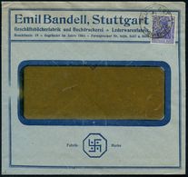 Stuttgart 1920 (14.12.) Firmen-Bf.: Emil Bandell..Fabrik Marke:  Großes  H A K E N K R E U Z  = Firmen-Logo (rs. Klappen - Other & Unclassified