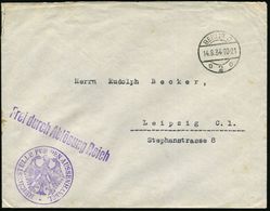 BERLIN C/ D 2 O 1934 (14.8.) 1K-Brücke + Viol. HdN: REICHSSTELLE FÜR DEN AUSSENHANDEL + 1L: Frei Durch Ablösung Reich (n - Sonstige & Ohne Zuordnung