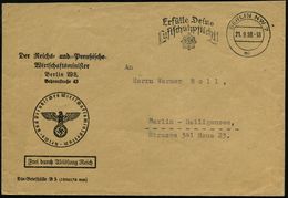 BERLIN NW 7/ Mi/ Erfülle Deine/ Luftschutzpflicht!/ RLB 1938 (21.9.) MWSt (RLB-Abzeichen) Auf Aptiertem Dienst-Bf.: Der  - Otros & Sin Clasificación