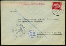 DT.BES.NIEDERLANDE 1944 (12.5.) 2K-Steg: NIJMEGEN Auf EF 12 Pf. Hitler + 1K-HdN: NSDAP/Befehlsstelle/Niederland/4/ H I T - Andere & Zonder Classificatie