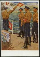 DEUTSCHES REICH 1938 Color-Propaganda-Ak.: "Die Marine - S A  übt", Werbung Für SA-Sportabzeichen = S.A.-Signalgast (Gem - Other & Unclassified