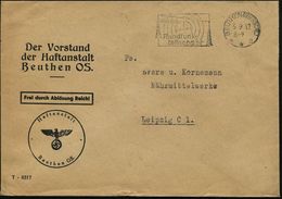 BEUTHEN (OBERSCHL)/ **n/ Werdet/ Rundfunk-/ Teilnehmer 1942 (3.9.) MWSt (2 Funkmasten, Funkwellen) Dienstbf.: Der Vorsta - Andere & Zonder Classificatie
