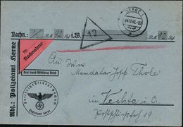 HERNE 1/ A 1942 (4.11.) 2K-Steg Auf Dienst-Bf.: FdAR/Polizeipräsident Bochum/ Polizeiamt Herne + Dreieck "12" (= Lagerfr - Other & Unclassified