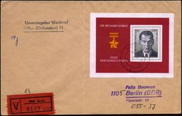 D.D.R. 1977 (2.5.) 1 Mk. "Richard Sorge" = Stalins Sowjet. Top-Spion In Japan, Block EF Klar Gest. (Bf. Unten Etw. Verkü - Sonstige & Ohne Zuordnung