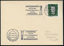 FRANKFURT (ODER) 2/ A/ SACHSENHAUSEN/ Ruft Für Den/ Triumpf Des Friedens/ U.der/ Meschlichkeit 1961 (24.4.) MWSt = Geden - Andere & Zonder Classificatie