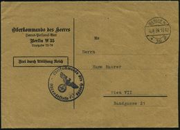 BERLIN W/ *10g 1938 (16.8.) 1K-Steg + Schw. 1K-HdN: Oberkommando Des Heeres/Absendestelle (NS-Adler) Dienst-Bf.: Oberkom - Sonstige & Ohne Zuordnung