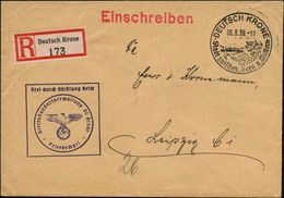 DEUTSCH KRONE/ Stadt Zw.Seen U.Wäldern 1939 (5.8.) HWSt + Viol.HdN: FdAR/Heeresstandortverwaltung Dt. Krone + RZ: Deutsc - Other & Unclassified