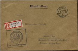 DRESDEN-/ A/ NEUST.31 1934 (29.9.) 1K-Brücke + Viol. Ra.: 4. (SÄCHS.) NACHRICHTEN-ABTEILUNG/FdAR (noch Weimarer Adler!,  - Other & Unclassified