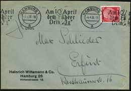 HAMBURG 1/ A/ Am 10.April/ Dem Führer/ Dein "Ja" 1938 (4.4.) Seltener BdMWSt = Abstimmung Zur Annexion Österreichs , Kla - Andere & Zonder Classificatie